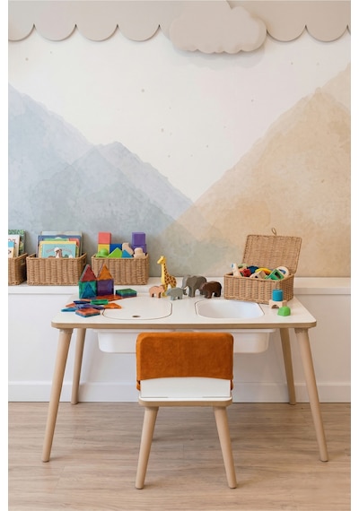 Montessori Çocuk Masası - Oyun Masası - Aktivite Masası - Çalışma Masası - Etkinlik Masası Beyaz Montessori Çocuk Masası - Oyun Masası - Aktivite Masası - Çalışma Masası - Etkinlik Masası Beyaz
