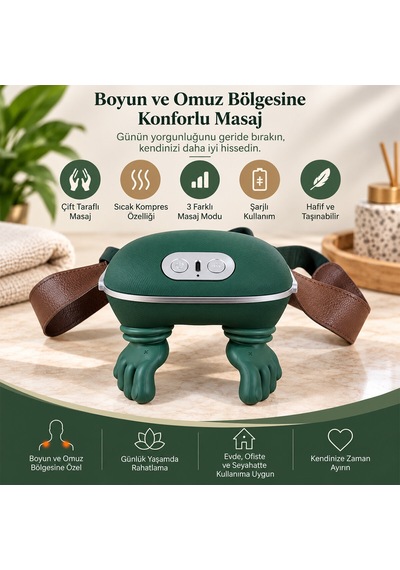 Çift El Şeklinde Boyun Ve Omuz Masaj Aleti 5v - 2000mah 165x155x135mm Dp-770