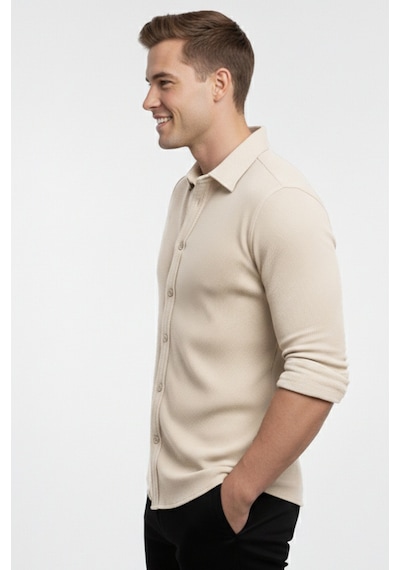 Deepsea Bej Slim Fit Örme Kumaş Likralı Erkek Gömlek Nefes Alan Esnek Ve Modern Tasarım 2602604 Bej Deepsea Bej Slim Fit Örme Kumaş Likralı Erkek Gömlek Nefes Alan Esnek Ve Modern Tasarım 2602604 Bej