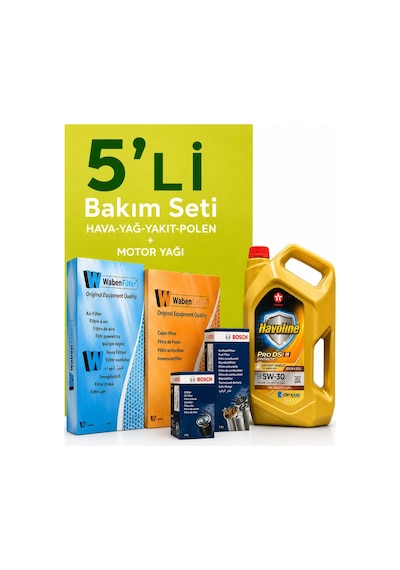 Bosch-waben Volkswagen Golf 1.6 Dizel Filtre Bakım Seti-texaco 5w30 5 Lt 2013-2020 4 Lü