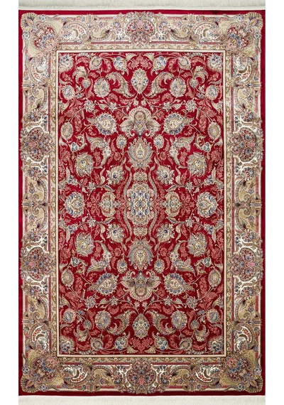 Eko Halı Isfahan Isf 01 Red Klasik Desenli Yüksek Kalite Sık Dokuma Makine Halısı