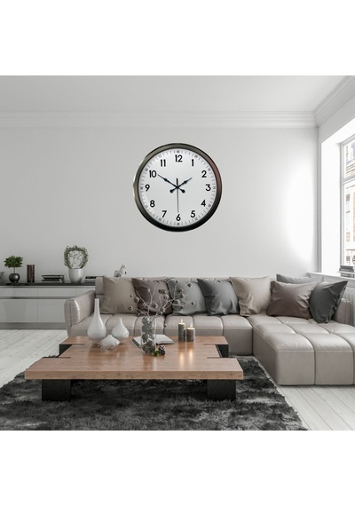 Siyah Klasik Büyük Boy 80 Cm Metal Duvar Saati