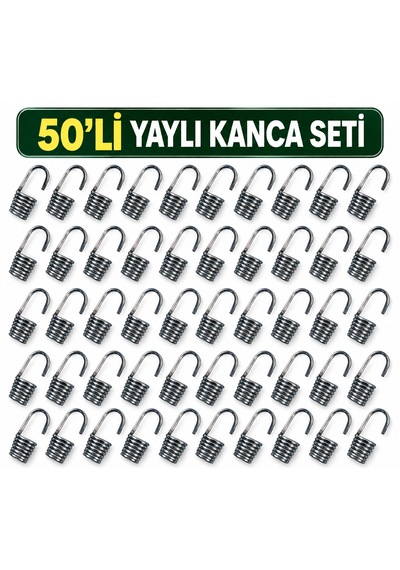 Bagaj Lastiği Yaylı Kanca Spiral Galvaniz Lastik Ucu Kancası 50'li Paket 50 Adet