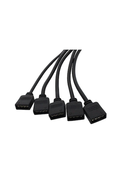 Alfais 4377 RGB Şerit 4 Pin LED Çoklayıcı Splitter Tek Kumanda 5 Çıkış