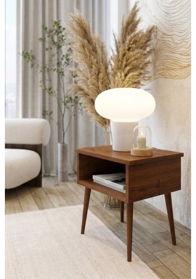 Renazzo Lotus Masif Ahşap Karyola Ve 2 Adet Komodin Ceviz 180x200 Ceviz - 180 X 200