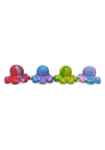 Toyfest Push Popper Flip Octopus Yumuşak Stress Giderici Çift Taraflı Anahtarlık