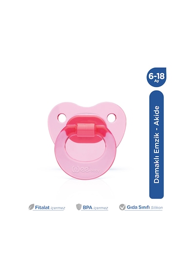 Wee Baby Akide Damaklı Silikon Emzik 6-18 Ay Pembe