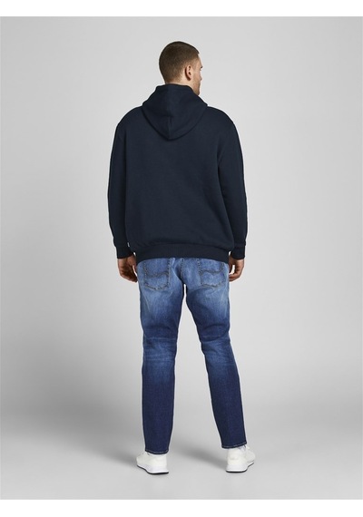Jack & Jones Jack&Jones Kapüşonlu Büyük Beden Lacivert Erkek Sweatshirt 12163777 Lacivert