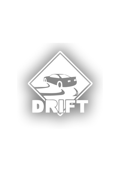 Drift Araba Sticker 17x17 Cm Beyaz