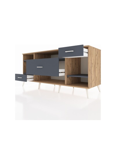 Kronos Konsol 4 Raflı 3 Çekmeceli 176x59x83 Çam-antrasit/antrasit Antrasit/antrasit Kronos Konsol 4 Raflı 3 Çekmeceli 176x59x83 Çam-antrasit/antrasit Antrasit/antrasit