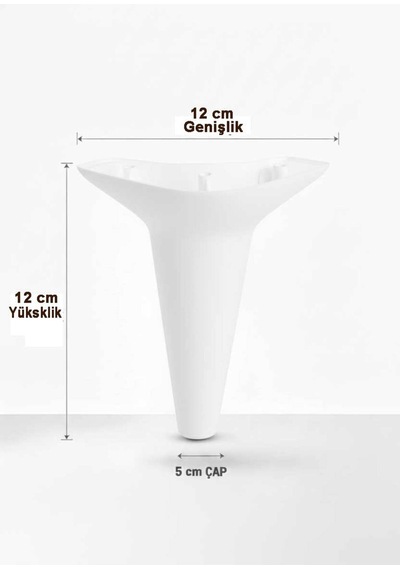 Aspen 12 Cm Beyaz 8'li Set Koltuk Baza Dolap Tv Ünitesi Yatak Odası Konsol Ayağı Beyaz