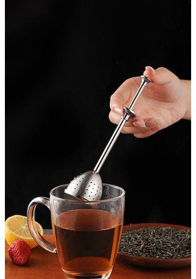 Çay Demleme Aparatı Bitki Çayı Süzgeci Demleme Cin526 Gri