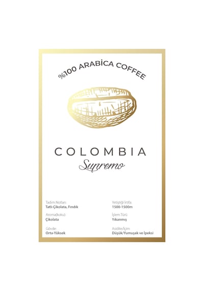 Tawny Coffee Colombia Supremo Çekirdek Filtre Kahve 250G