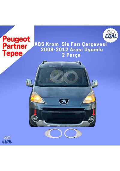 Peugeot Partner Tepee Abs Krom Sis Farı Çerçevesi 2 Parça 2008-2012 Model Uyumlu