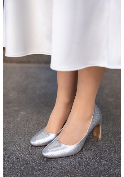 Laminta Lissa Geniş Topuklu Kadın Payet Görünümlü Slip-on Kadın Topuklu Ayakkabı Silver Gümüş Laminta Lissa Geniş Topuklu Kadın Payet Görünümlü Slip-on Kadın Topuklu Ayakkabı Silver Gümüş