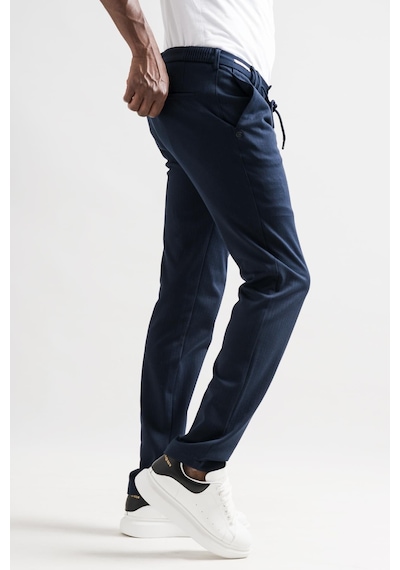 Ecer Slimfit Beli Lastikli Ve İplikli Çizgili Pamuklu Kışlık Kumaş Erkek Jogger Pantolon 001