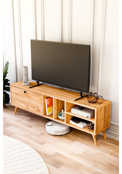 Buka Tv Sehpası, Tv Standı, Televizyon Ünitesi Atlantik Çam