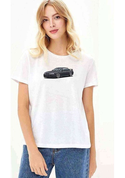 Nissan Silvia S14 Baskılı Beyaz Kadın Tshirt