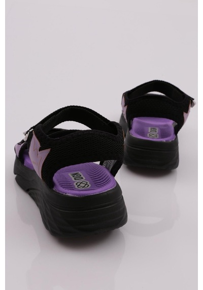 Dgn 0148 Kadin Sandalet 0148-2265-R1619 Lila - Siyah