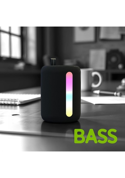 Polosmart Fs110 Işıklı Taşınabilir Kablosuz Bluetooth Speaker Hoparlör 1200 Mah Siyah