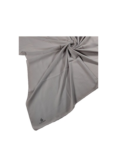 Mim Eşarp Mısırlı Eşarpları Queen Krep Düz Renk Eşarp 110x110 Cm Açık Gri