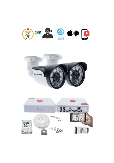 2 Kameralı Set - 5mp Sony Seculensli, 1080p Full Hd Kdj-2s-6al-ss
