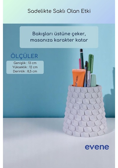 Kalemlik Masa Kalemliği Organizer Kalemlik Beyaz Renk Model 84 Çok Renkli