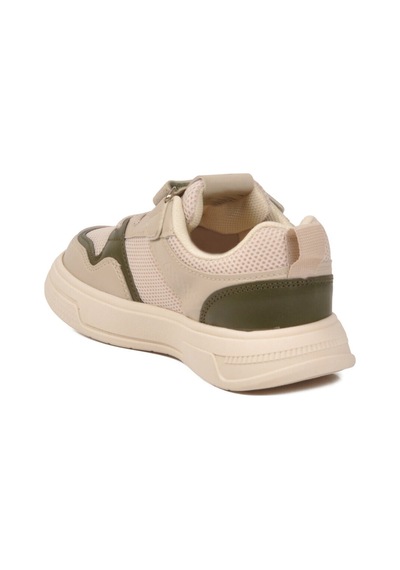 Reyber Bej Haki Cırtlı Fileli Hafif Unisex Çocuk Spor Ayakkabı 026 F Bej-haki