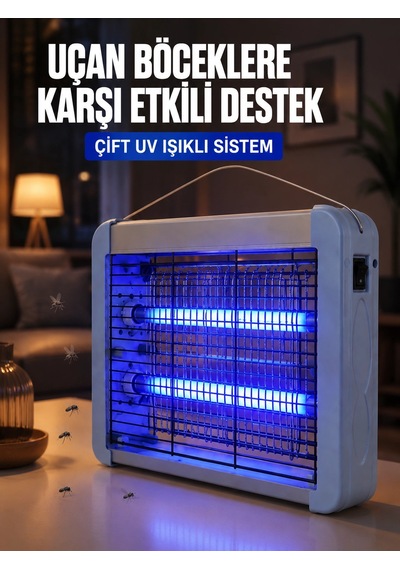 Mey İthalat Çift Uv Işıklı Elektrikli Sinek Öldürücü 12w Asılabilir Uçan Böcek Lambası