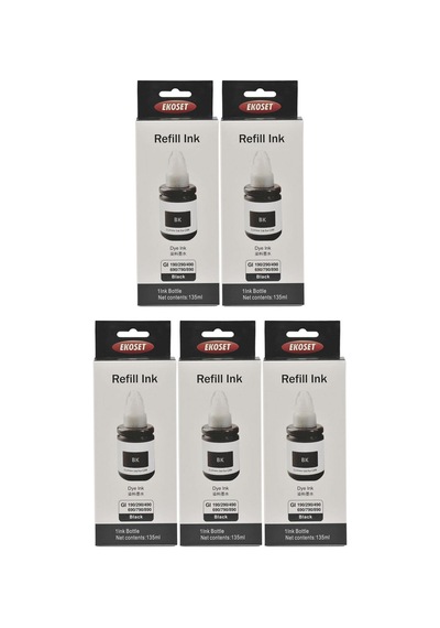 Ekoset Canon G3411 G3411 Uyumlu Siyah Mürekkep 135 ML 5'li Set