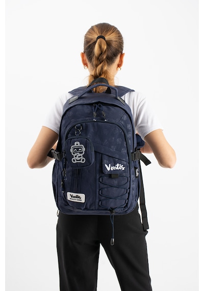 Ventis Qualty Okul Çantası Su Geçirmez Klinkır Kumaş Unisex Sırt Çantası Model 9b Lacivert