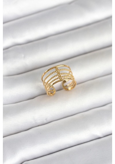 Mey Najmaddin 316l Çelik Gold Renk Vintage Model Kadın Yüzük Najmaddin Altın