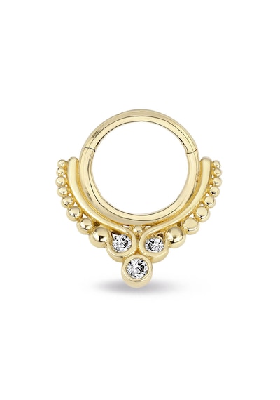 Top Toplu Üç Taşlı Altın Helix Piercing