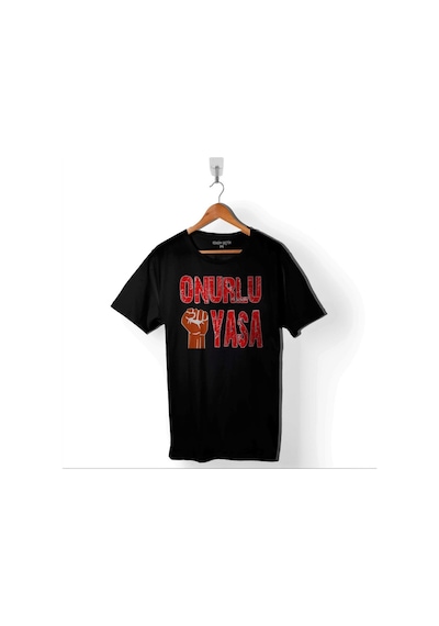 Onurlu Yaşa 1 Mayıs İşçi Bayramı Eylem Direniş Baskılı Tişört Unisex T-shirt 001