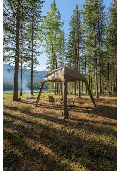 4 Mevsim Modüler Kamp Çadırı - Gölgelik Tente Su Geçirmez Büyük Aile Çadırı 290x290x220cm Brown