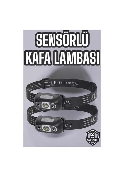 Kafa Lambası Kamp Lambası Led Işık Şarjlı Ayarlanabilir Beyaz - Siyah 12618672