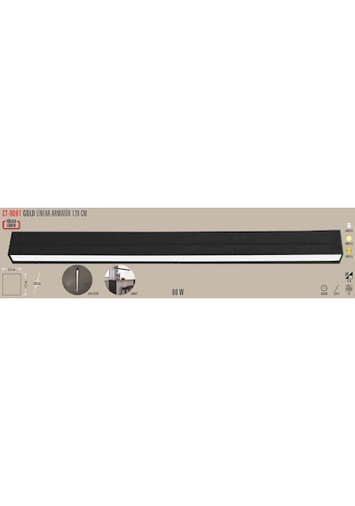 1 Adet Cata Ct 9081 60w 120cm Linear Armatür 4000k Ilık Beyaz