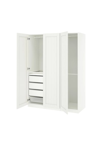 Ikea Beyaz Sağlam Kapaklı Gardırop 150x60x201 Cm