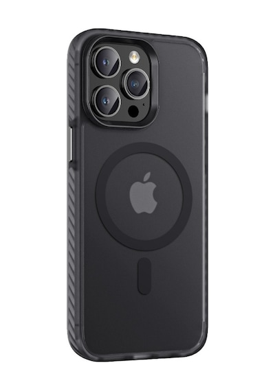Apple Uyumlu iPhone 14 Pro Max Kılıf Mat Arka Yüzey Wireless Şarj Özellikli Zore Locik Kapak-siyah