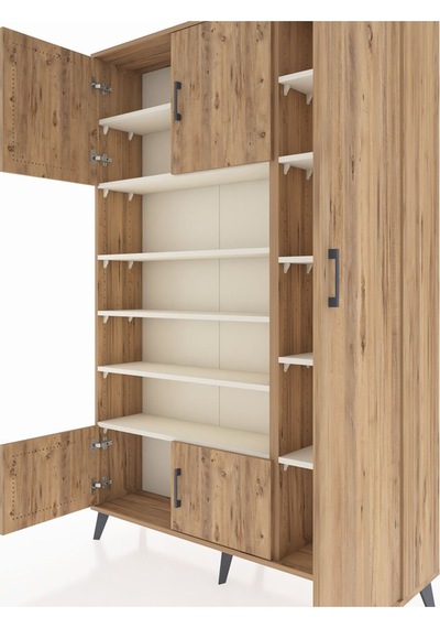 Arges Dolap 11 Raflı 5 Kapaklı 132x30x195 Çam-çam/aytaşı Çam