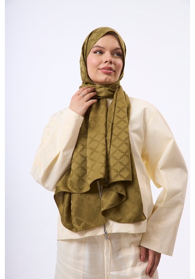 Mirsoy Scarf Lina Modern Desen Şal Hardal
