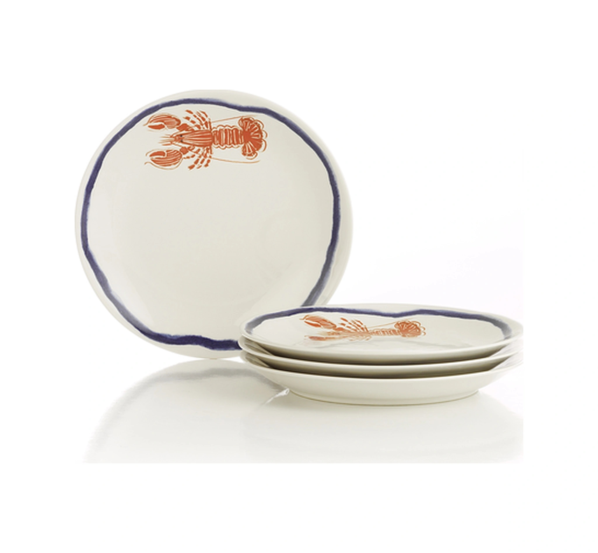 Kütahya Porselen Coastal Living 4 Parça 20 Cm Pasta Tabağı 924 Beyaz Ve Altın