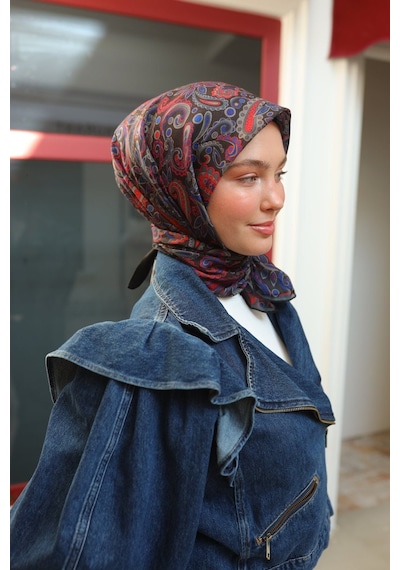 Silk Home Soft İince Pamuk Eşarp 73071-46 Siyah Mercan