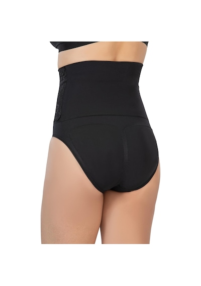 Siyah Mı Emay 2090 Önü Dantelli Yüksek Bel Slip Korse Siyah