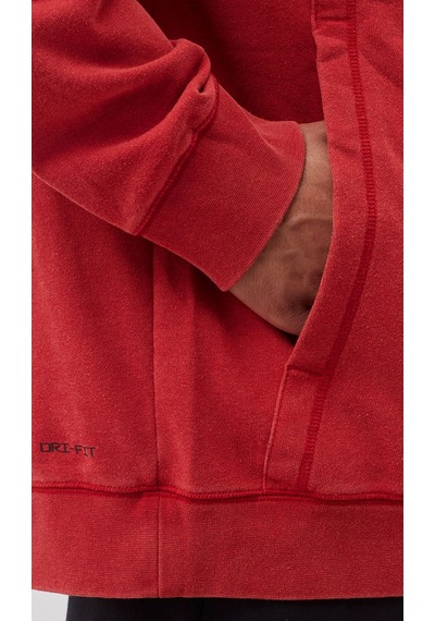 Nike Jordan Dri Fit Men's Fleece Pullover Hoodie Erkek Kapüşonlu Sweatshirt Kırmızı Kırmızı