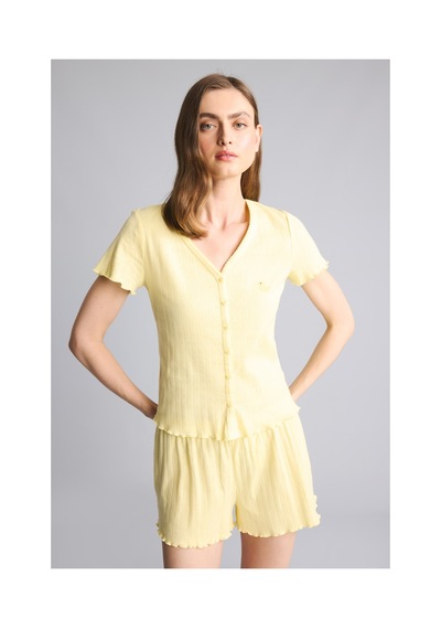 Defacto Regular Fıt Kısa Kollu Pijama Takımı H7072ax26smyl83 Sarı-yl83