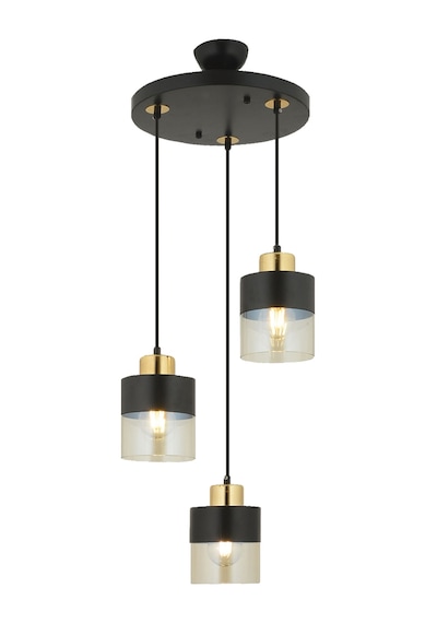 Boris 3Lü Yuvarlak Siyah Gold  Sarkıt Modern Genç Odası Mutfak Retro Salon Avize