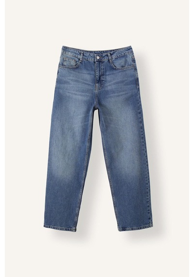 Defacto Baggy Fit Düz Paça Yıkama Efektli Jean Pantolon I7295ax26aunm28 Mavi-nm28