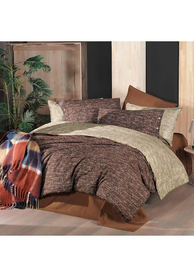 Glamis King Size Battal Boy %100 Pamuk Flanel Pazen Nevresim Takımı Taba Taba