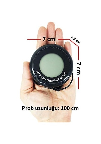 Min Max Dijital Buzdolabı Termometresi Siyah